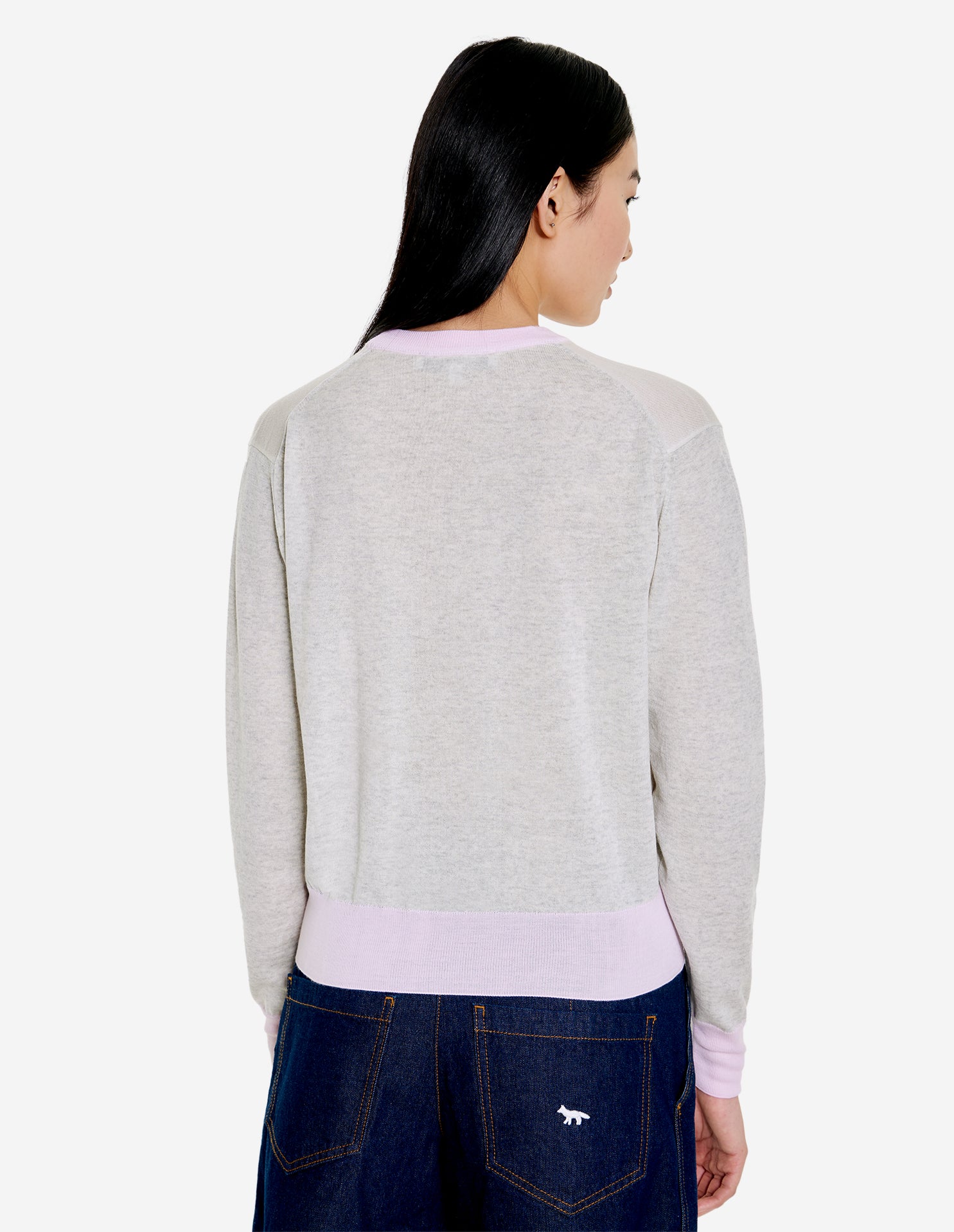 Pull Baby Fox à manches longues en laine - Ecru