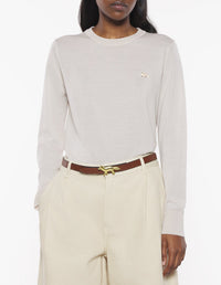 Baby Fox wool patch jumper - Marble