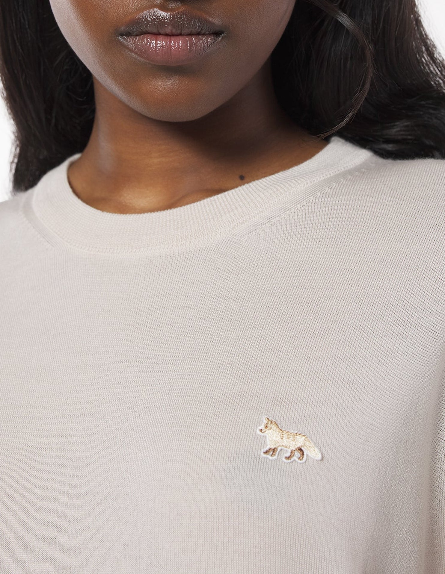 Baby Fox wool patch jumper - Marble