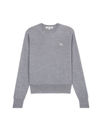 Pull Baby Fox à manches courtes en laine - Medium Grey Melange