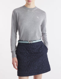 Baby Fox short-sleeved wool jumper - Medium Grey Melange