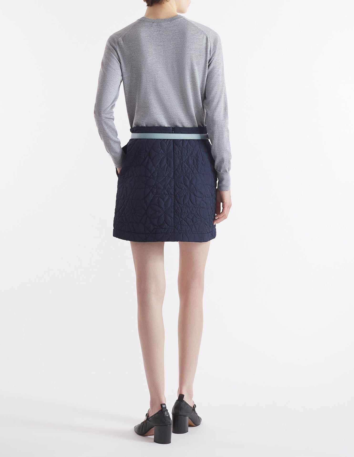 Baby Fox short-sleeved wool jumper - Medium Grey Melange