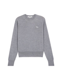 Baby Fox short-sleeved wool jumper - Medium Grey Melange