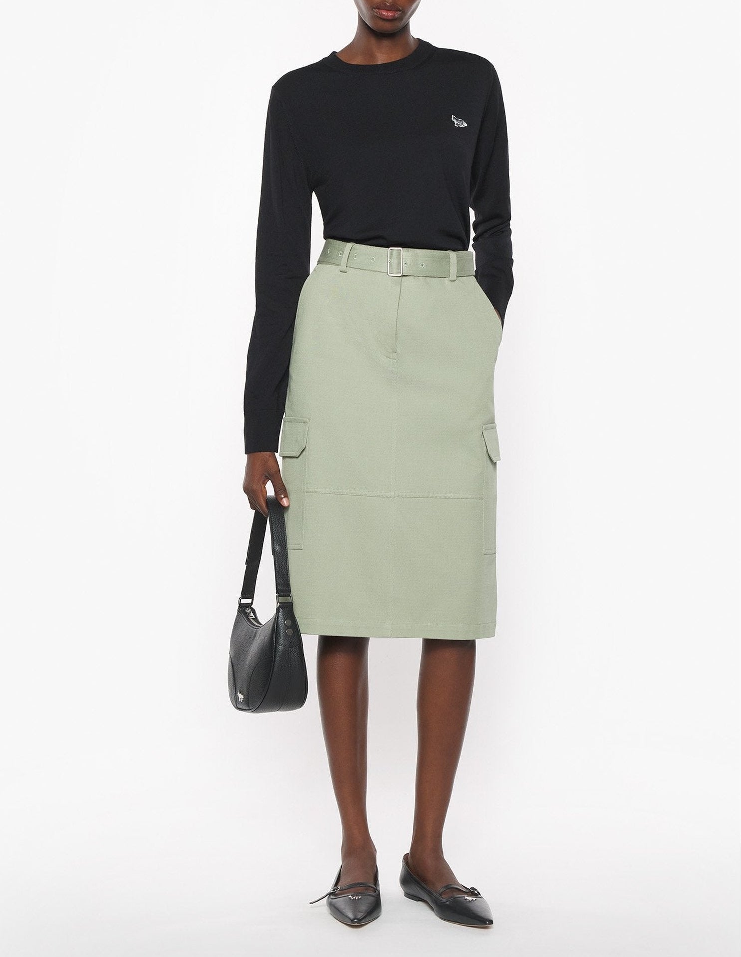 Baby Fox short-sleeved wool jumper - Black