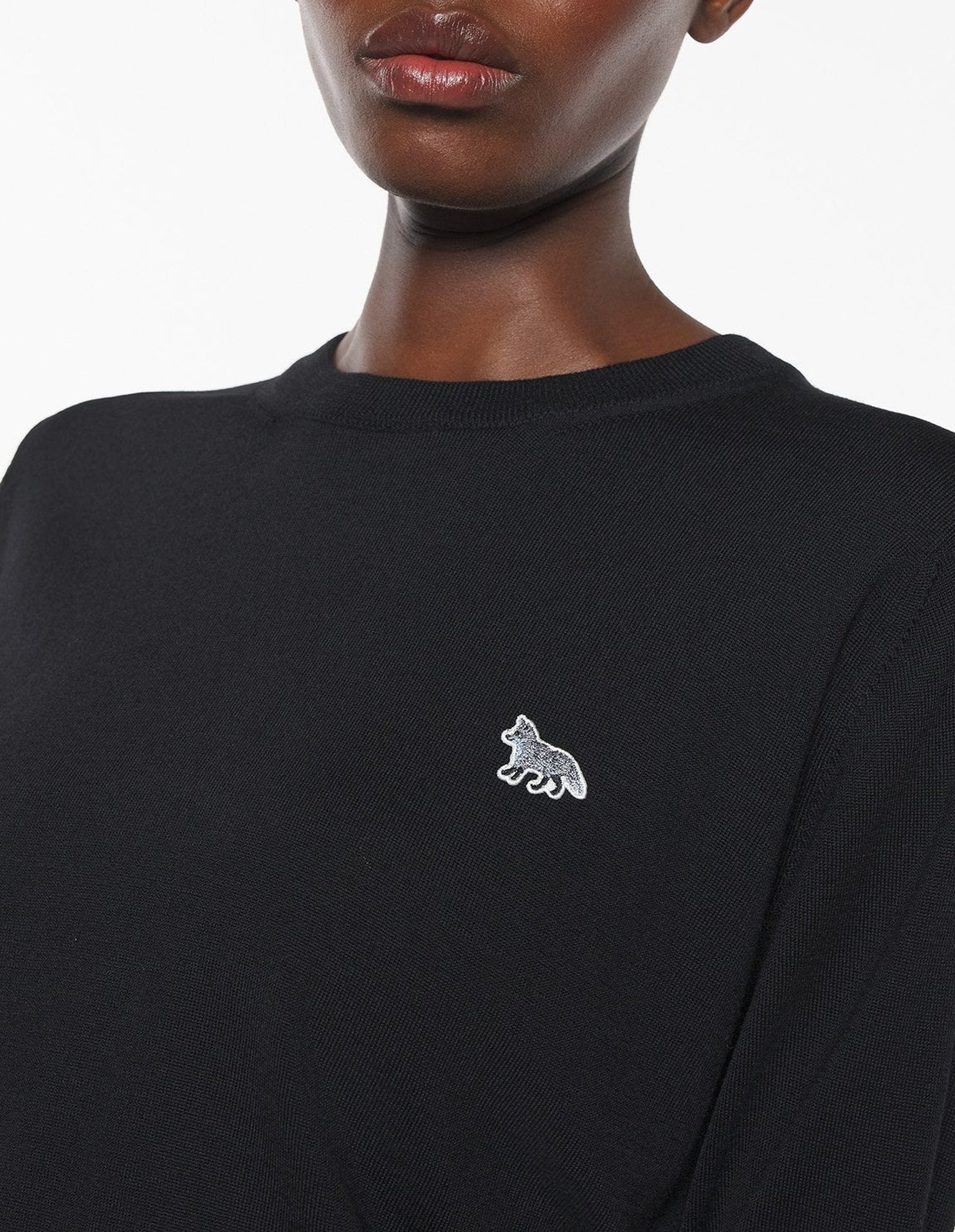 Pull Baby Fox à manches courtes en laine - Black