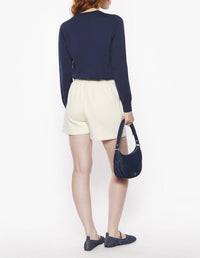 Baby Fox short-sleeved wool jumper - Deep Navy