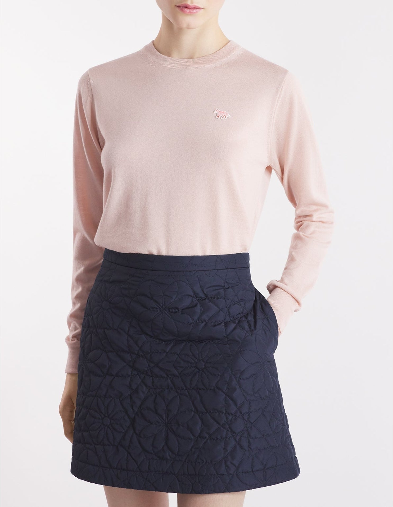 Pull Baby Fox à manches courtes en laine - Pasture Rose