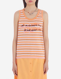 Débardeur rayé avec broderie - Sunset Ecru Stripes
