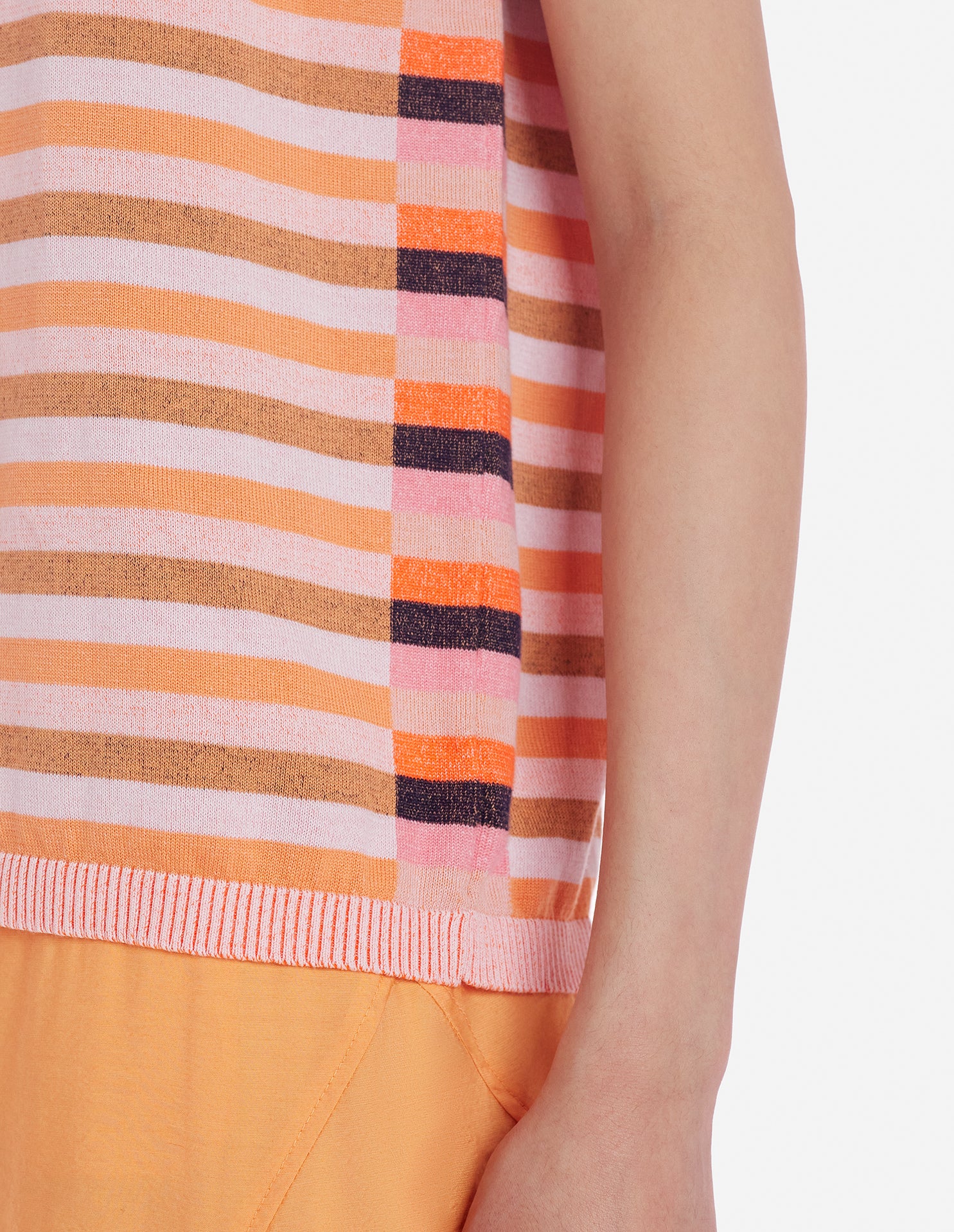 Débardeur rayé avec broderie - Sunset Ecru Stripes