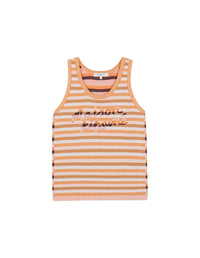 Débardeur rayé avec broderie - Sunset Ecru Stripes