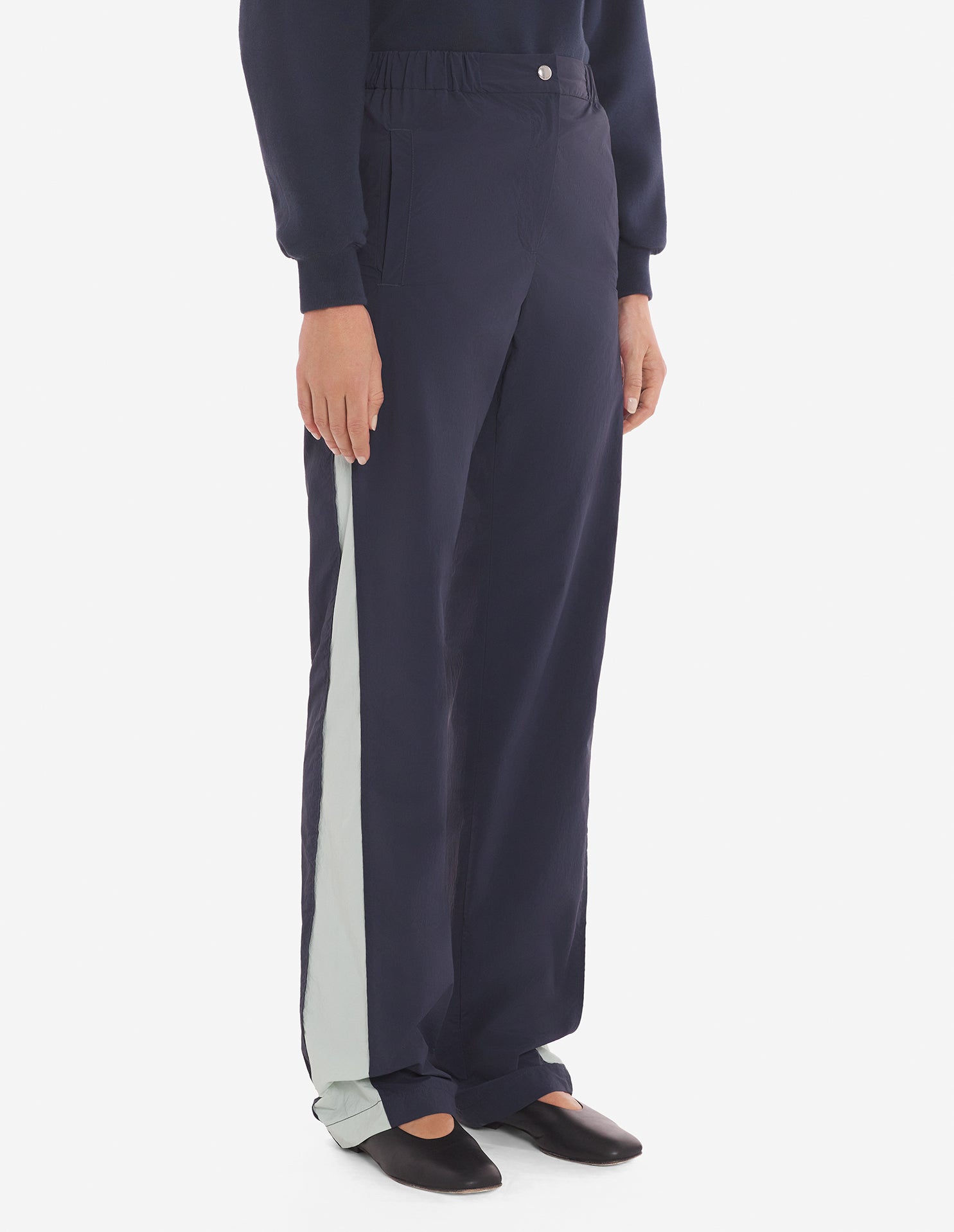 Pantalon droit avec bandes latérales - Navy