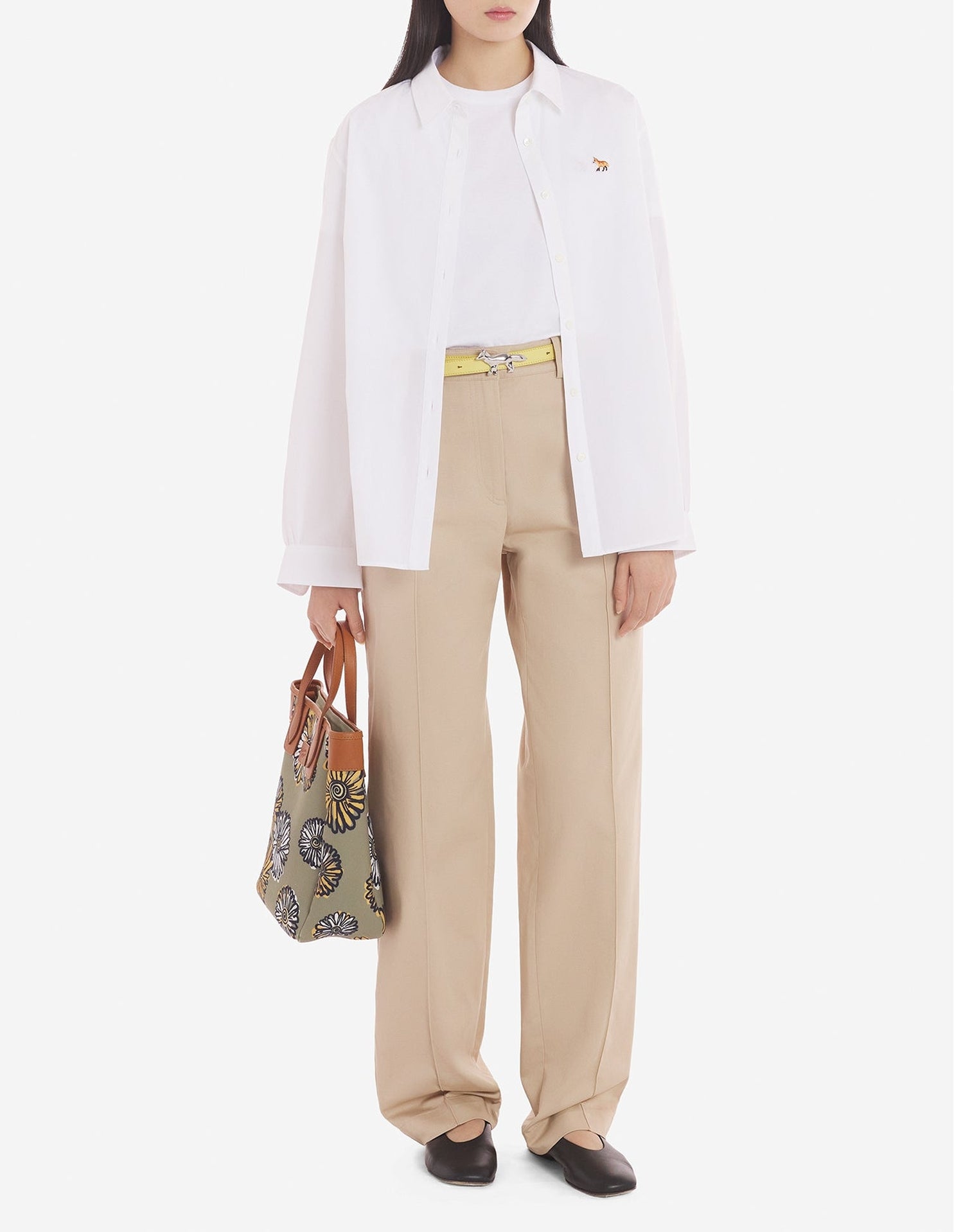 Pantalon chino avec broderie - Light Beige