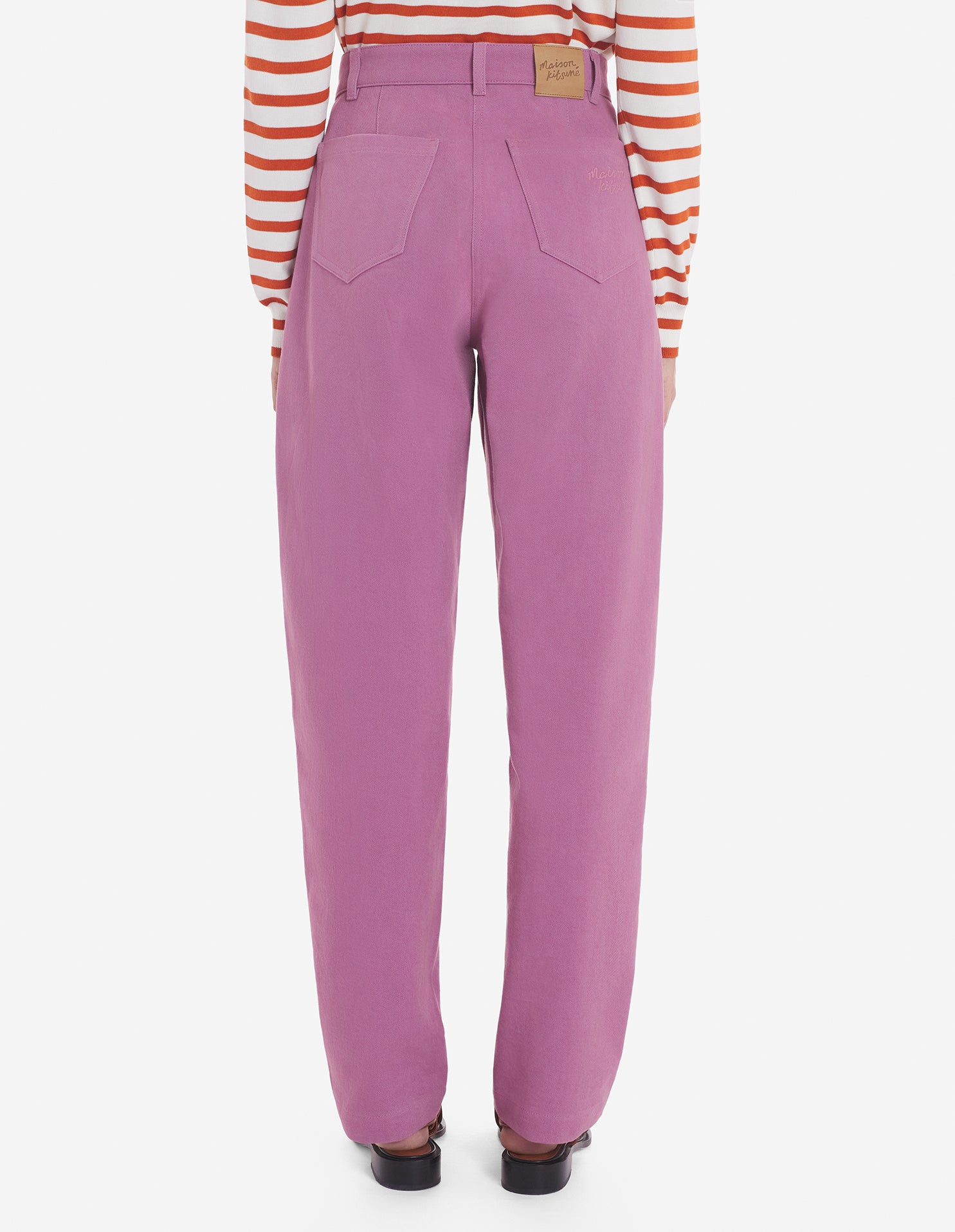 Pantalon droit brodé en denim - Blossom