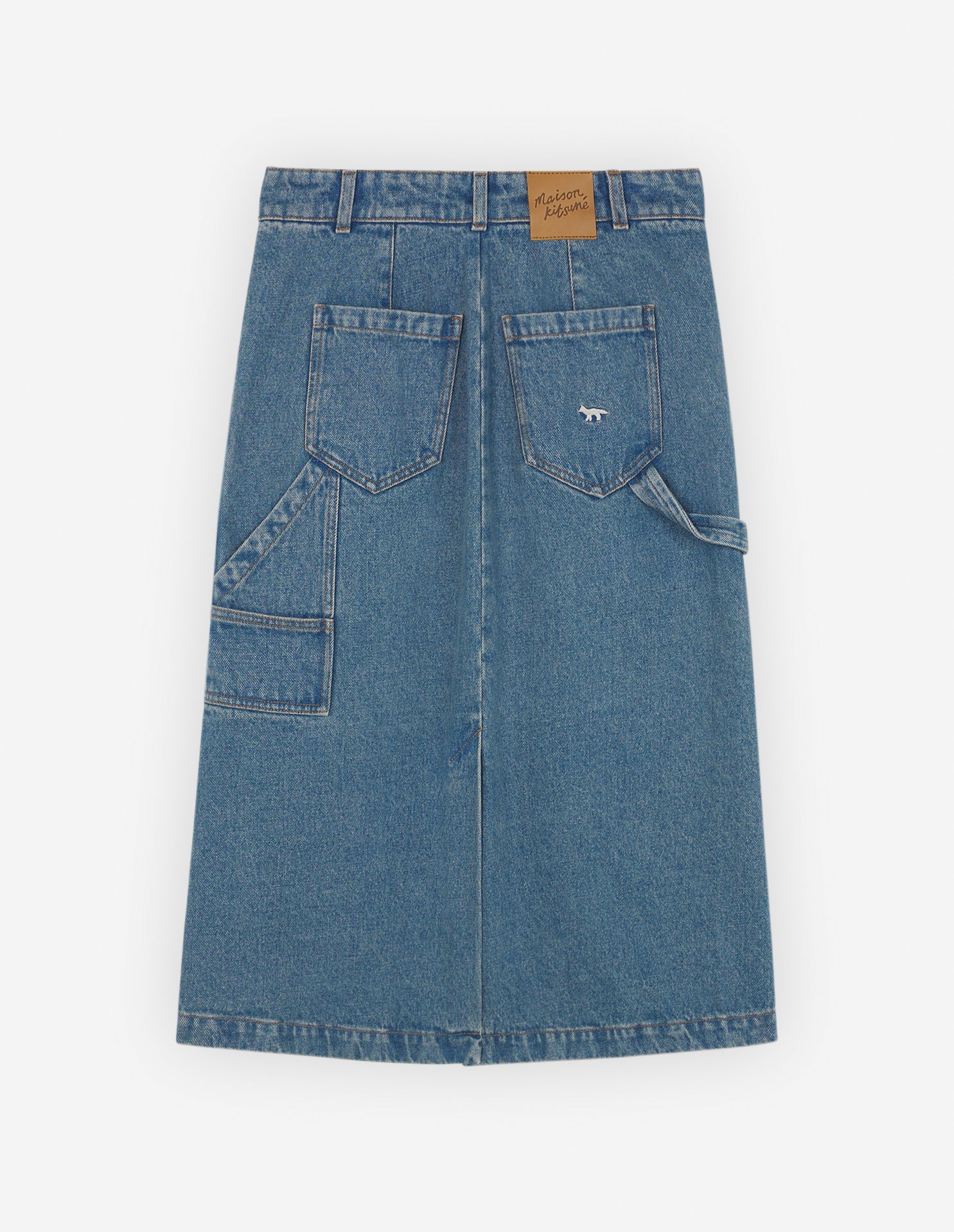 Jupe droite en denim - Light Stone Indigo