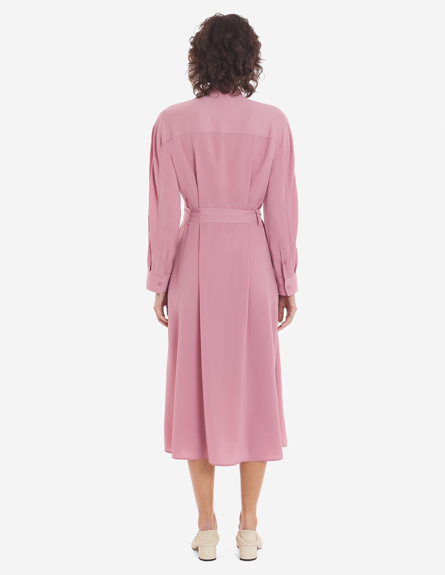 Robe chemise longue Bold Fox Head avec ceinture brodée - Rosebud