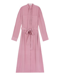 Robe chemise longue Bold Fox Head avec ceinture brodée - Rosebud