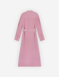 Robe chemise longue Bold Fox Head avec ceinture brodée - Rosebud