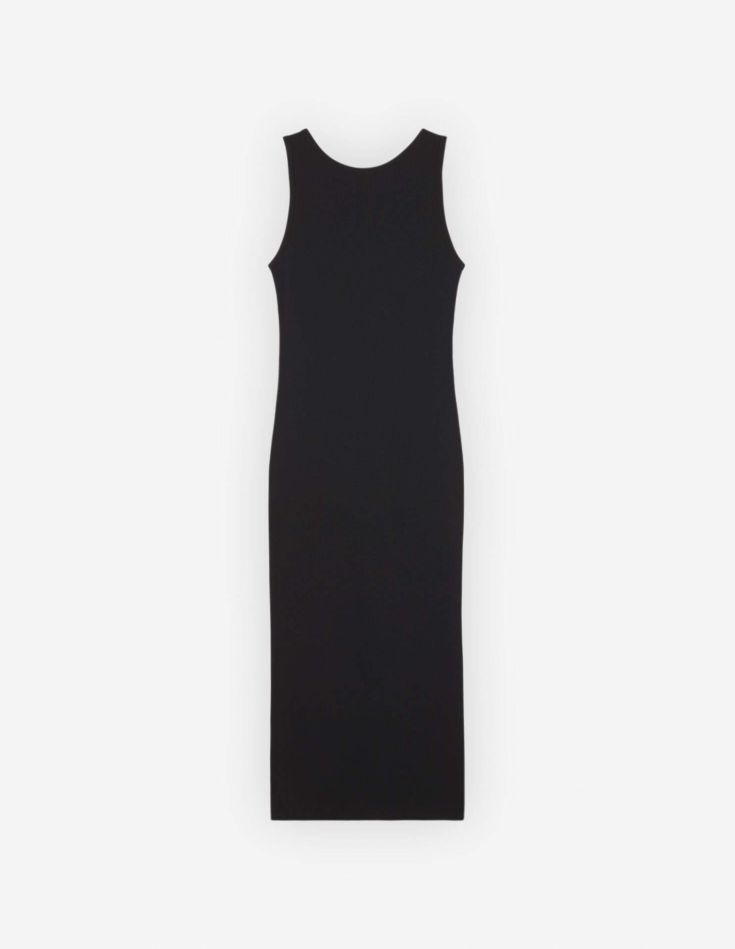 Ribbed tank dress with crest - Black