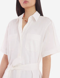 Robe chemise à manches courtes - White