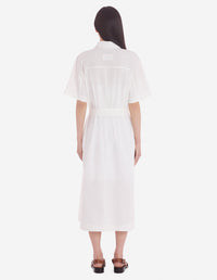 Robe chemise à manches courtes - White
