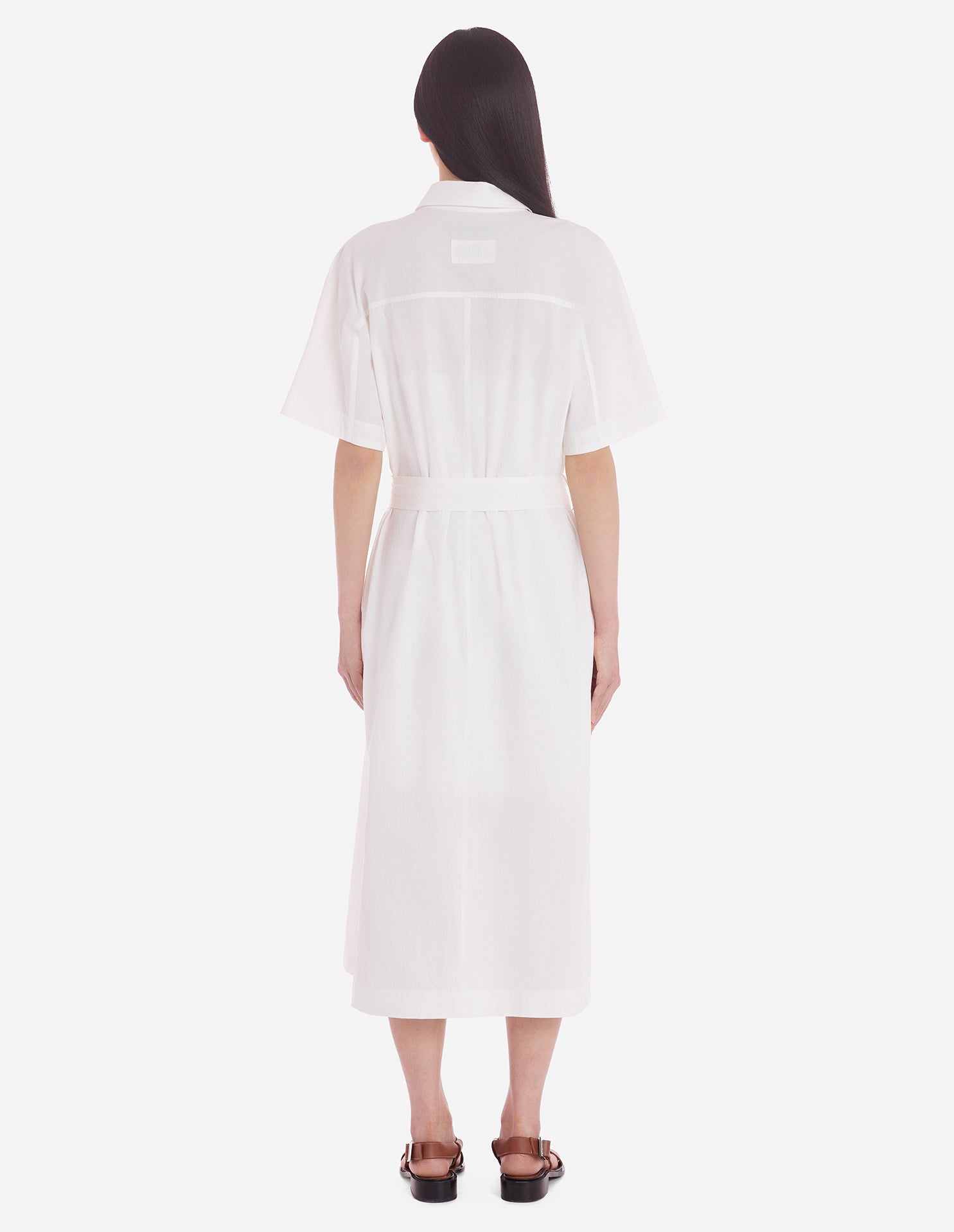 Robe chemise à manches courtes - White