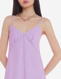 Robe longues à fines bretelles évasée - Lilac