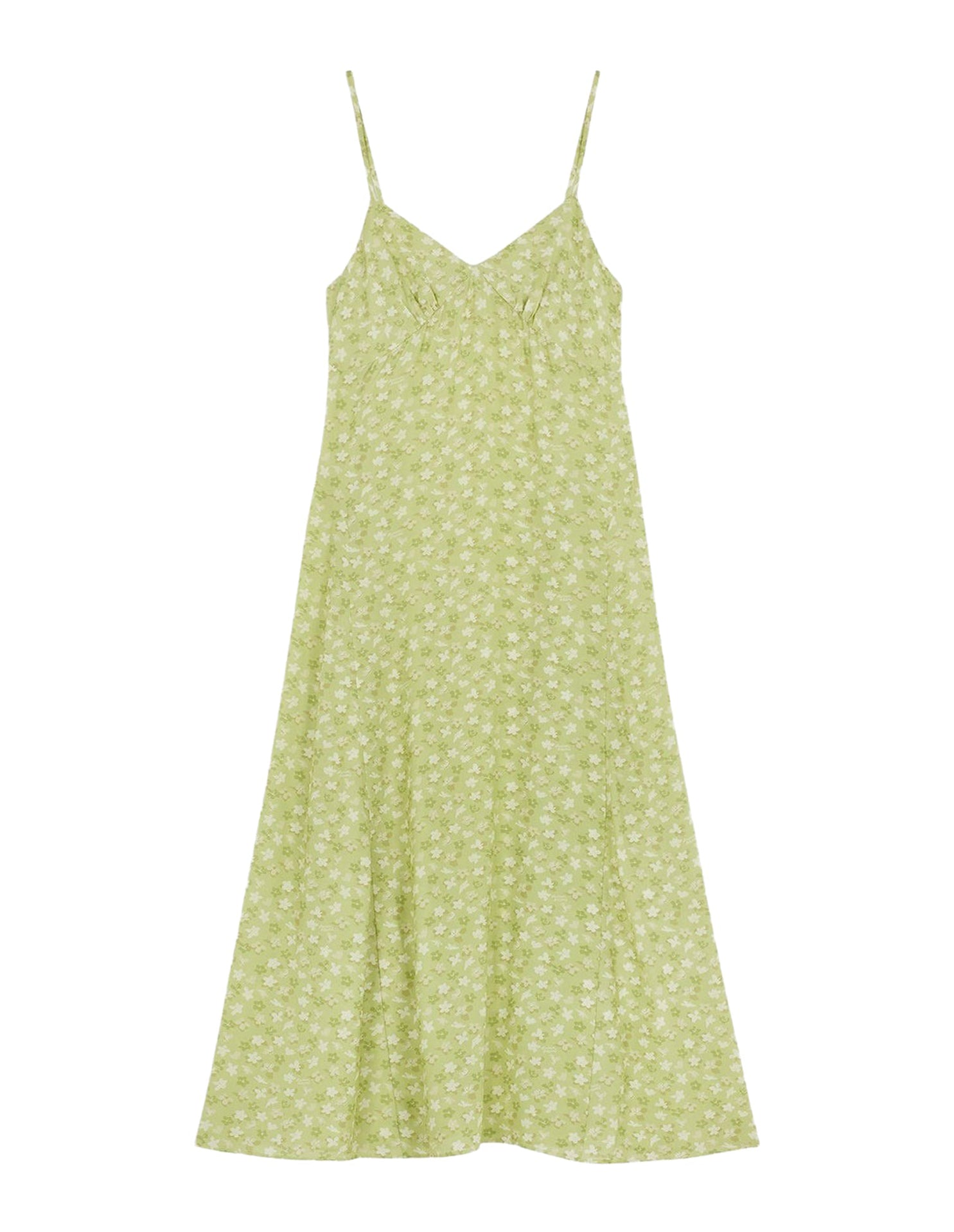 Robe longues évasée à fines bretelles et motif - Lime Design