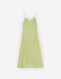 Robe longues évasée à fines bretelles et motif - Lime Design
