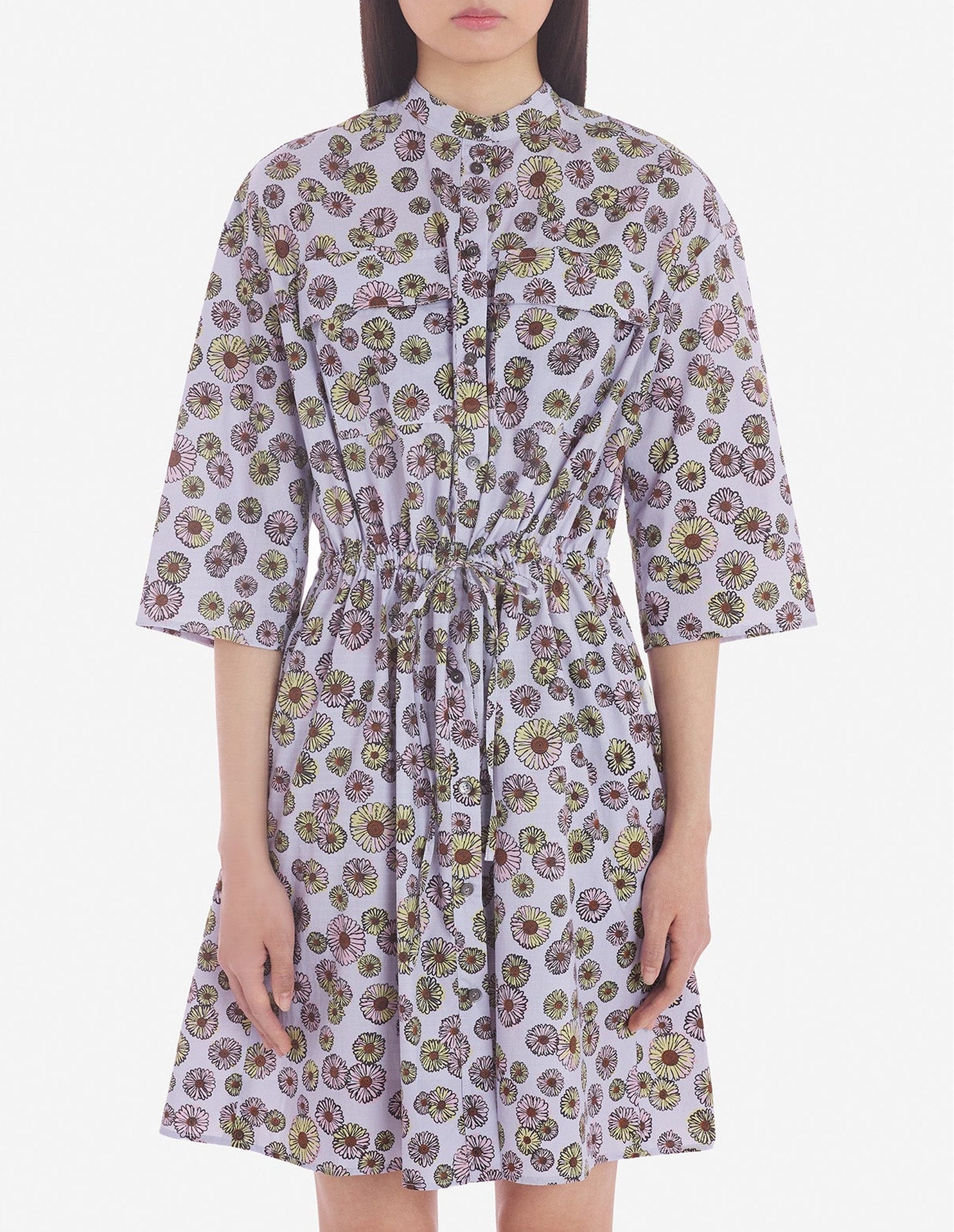 Robe droite avec poches et motif - Lavender Design