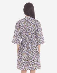 Robe droite avec poches et motif - Lavender Design