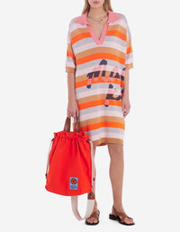 Robe polo à rayures avec impression - Sunset Ecru Stripes