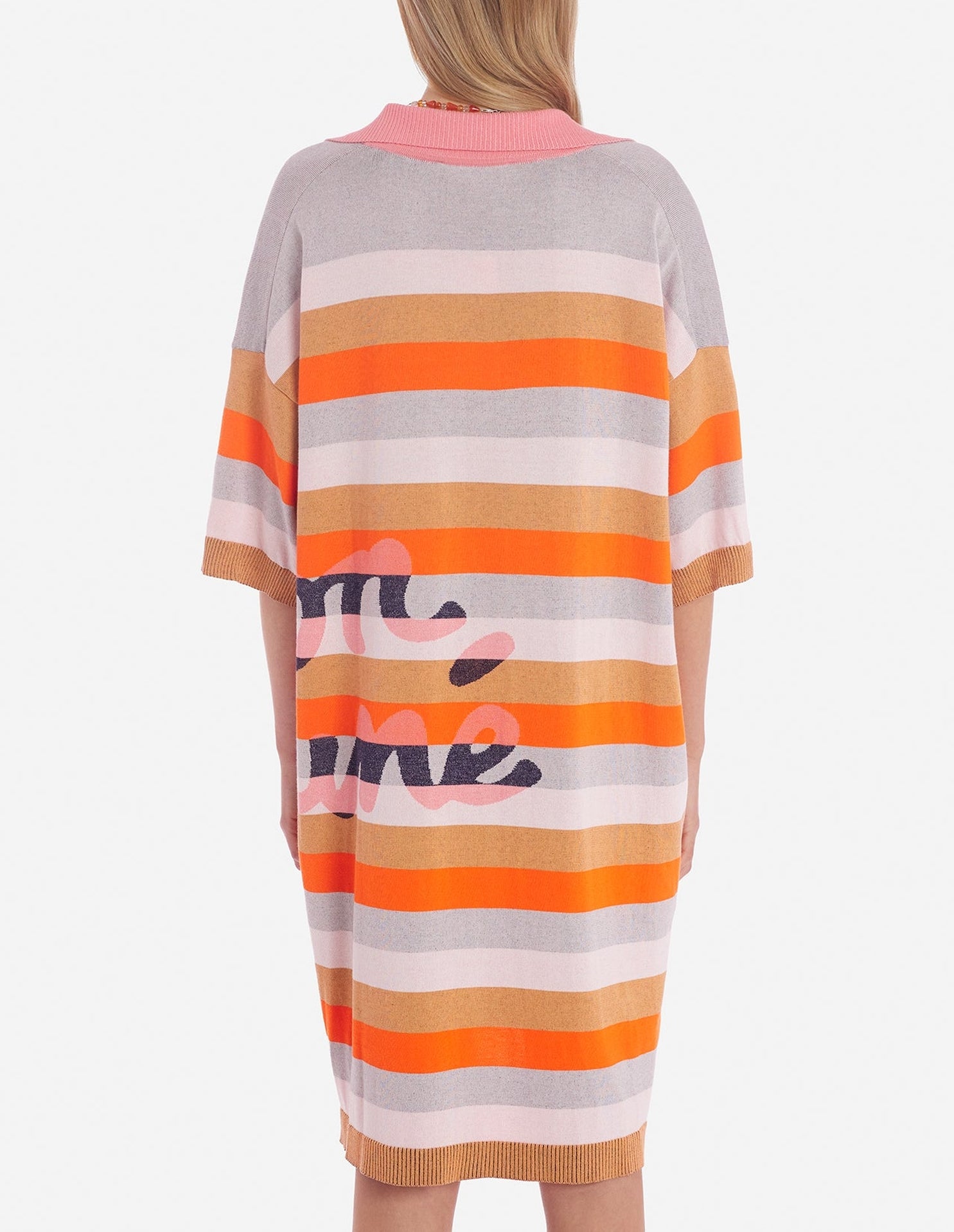 Robe polo à rayures avec impression - Sunset Ecru Stripes
