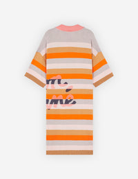 Robe polo à rayures avec impression - Sunset Ecru Stripes