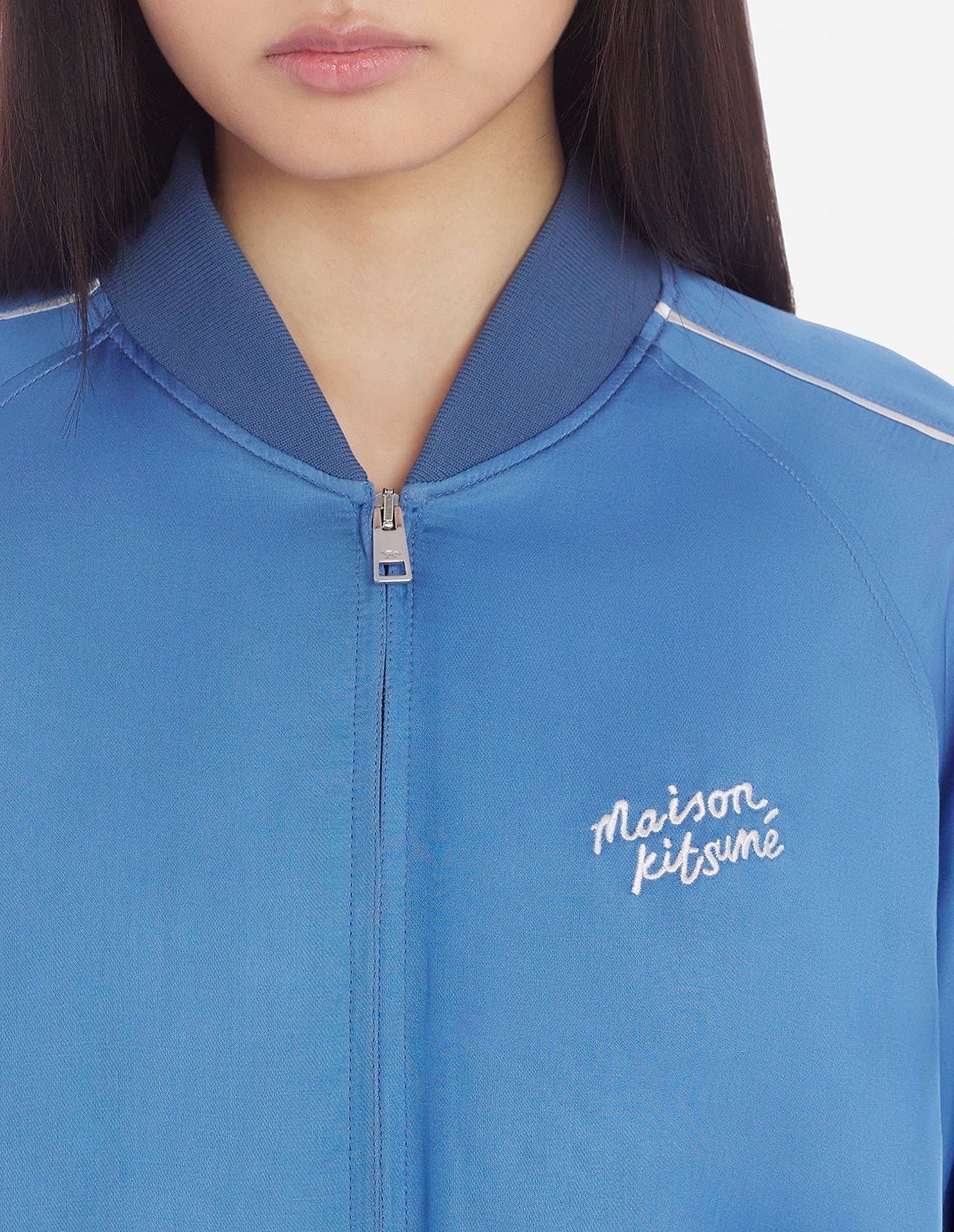 Bomber satiné avec broderie - Hampton Blue