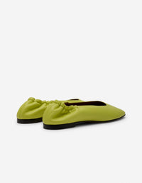 Ballerines plates en cuir - Lime Green