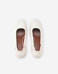 Round-toe leather pumps - Paper