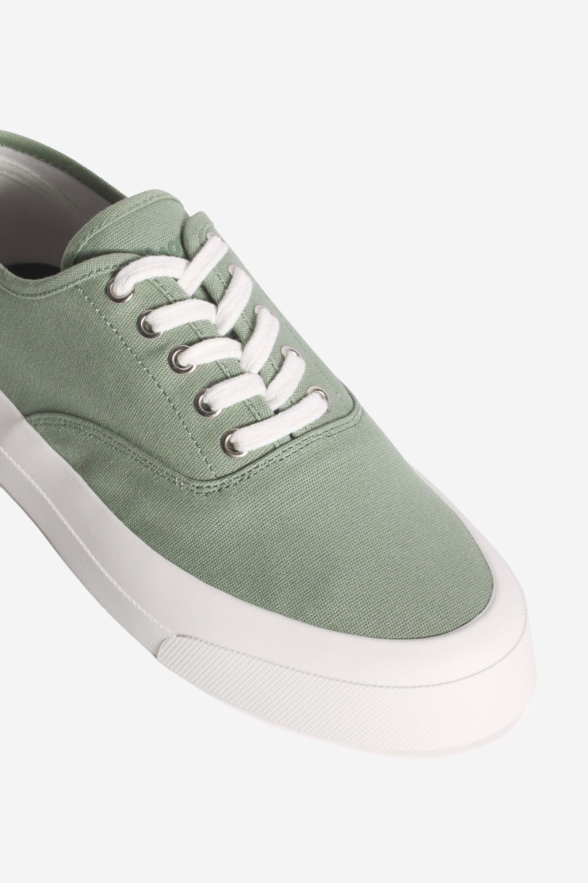 Baskets basses en tissu - Vert de Gris