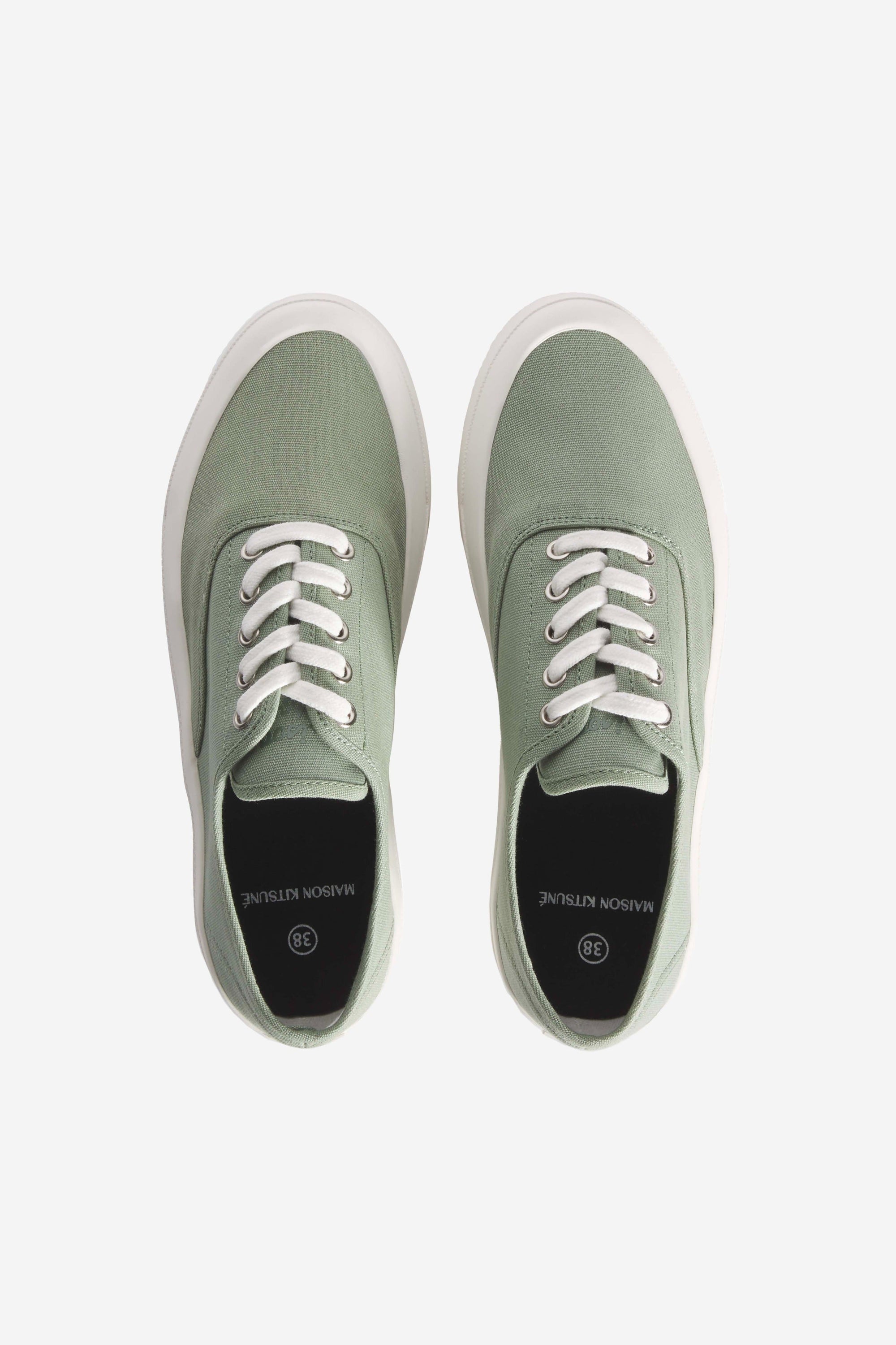 Baskets basses en tissu - Vert de Gris