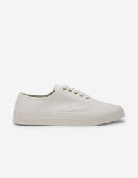 Canvas Lace-Up Sneakers - White