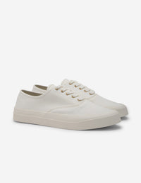 Canvas Lace-Up Sneakers - White
