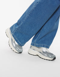 Baskets Sora en cuir mélangé - Silver & Patina Grey