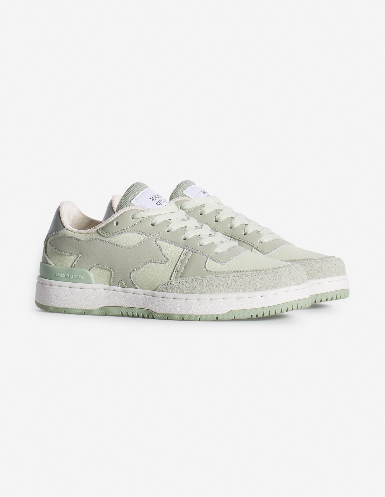 Baskets Chiru en cuir - Court Green & Mint Ice