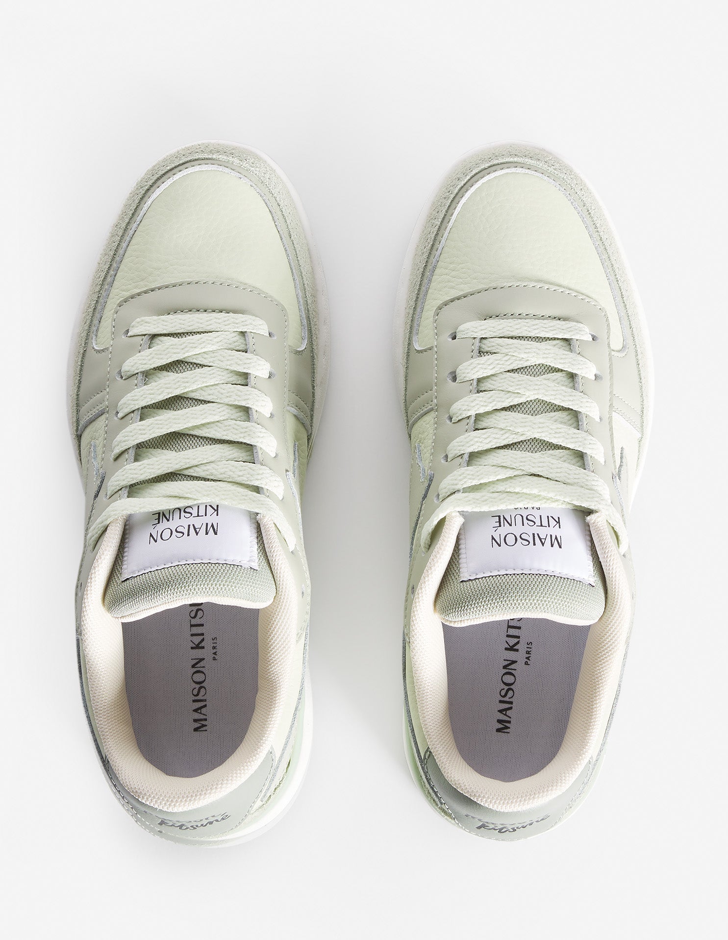 Baskets Chiru en cuir - Court Green & Mint Ice