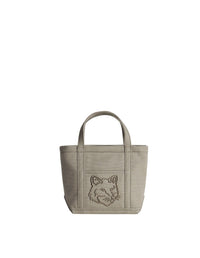 Fox head mini shopping bag - Pebble