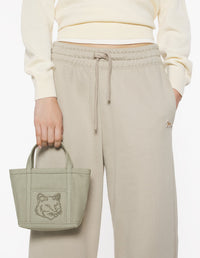 Fox head mini shopping bag - Pebble