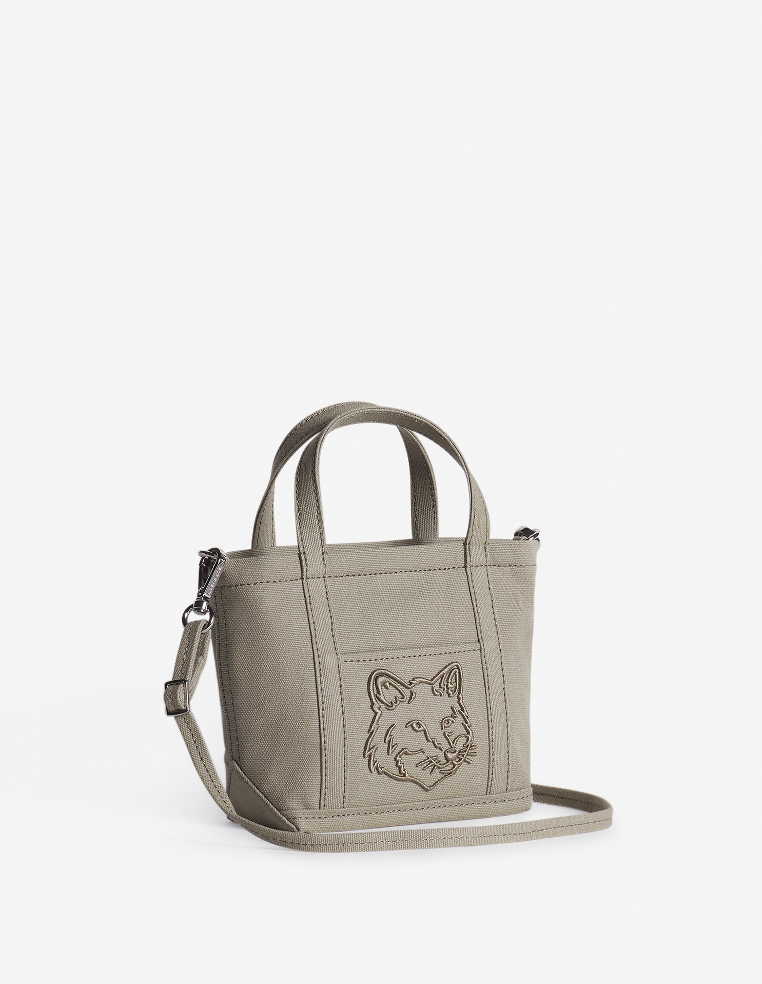 Fox head mini shopping bag - Pebble
