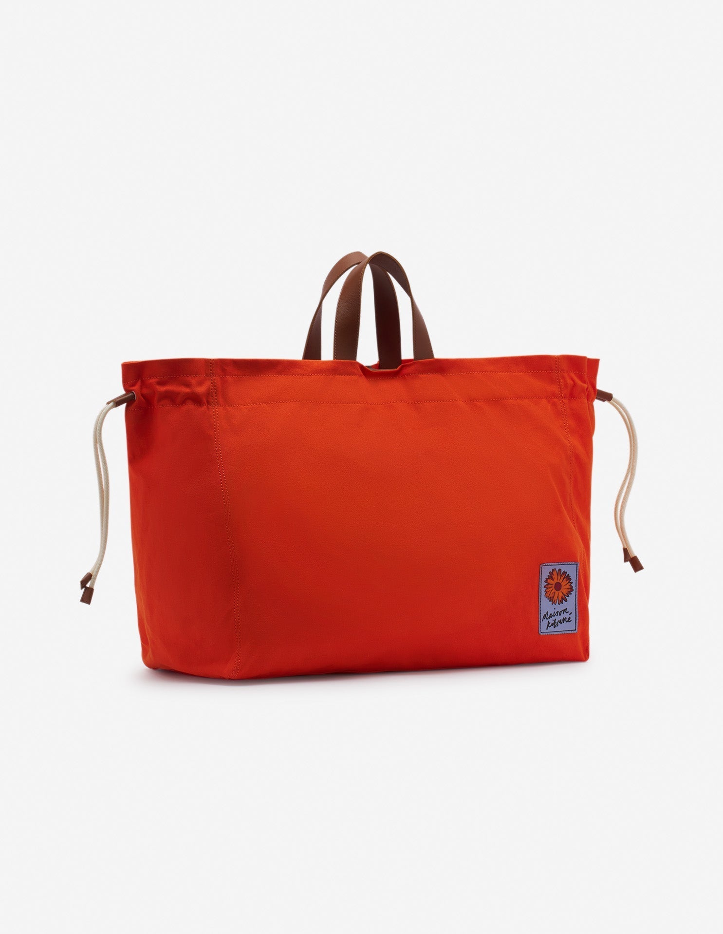 The Surf tote bag in leather - Hot Orange