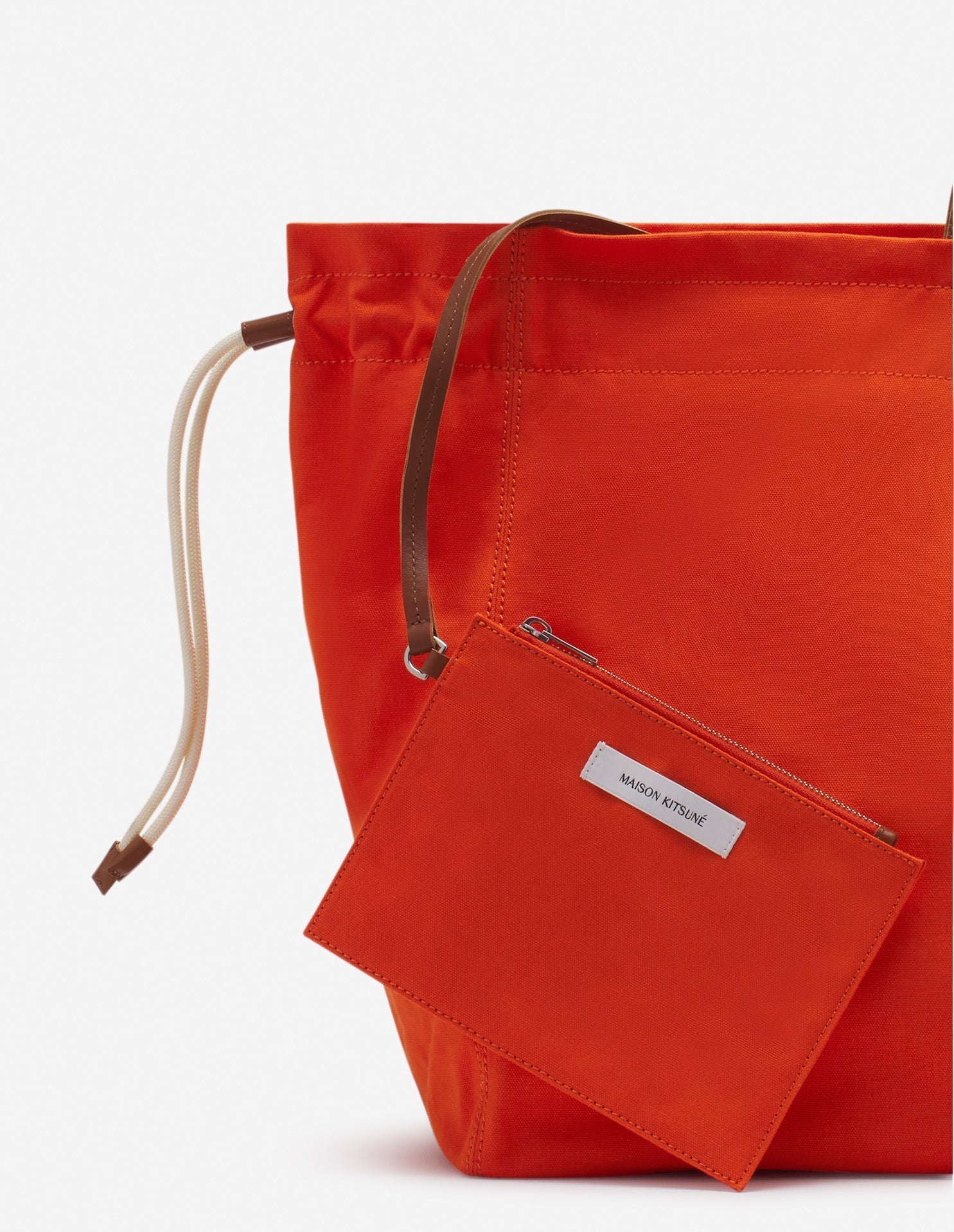 The Surf tote bag in leather - Hot Orange