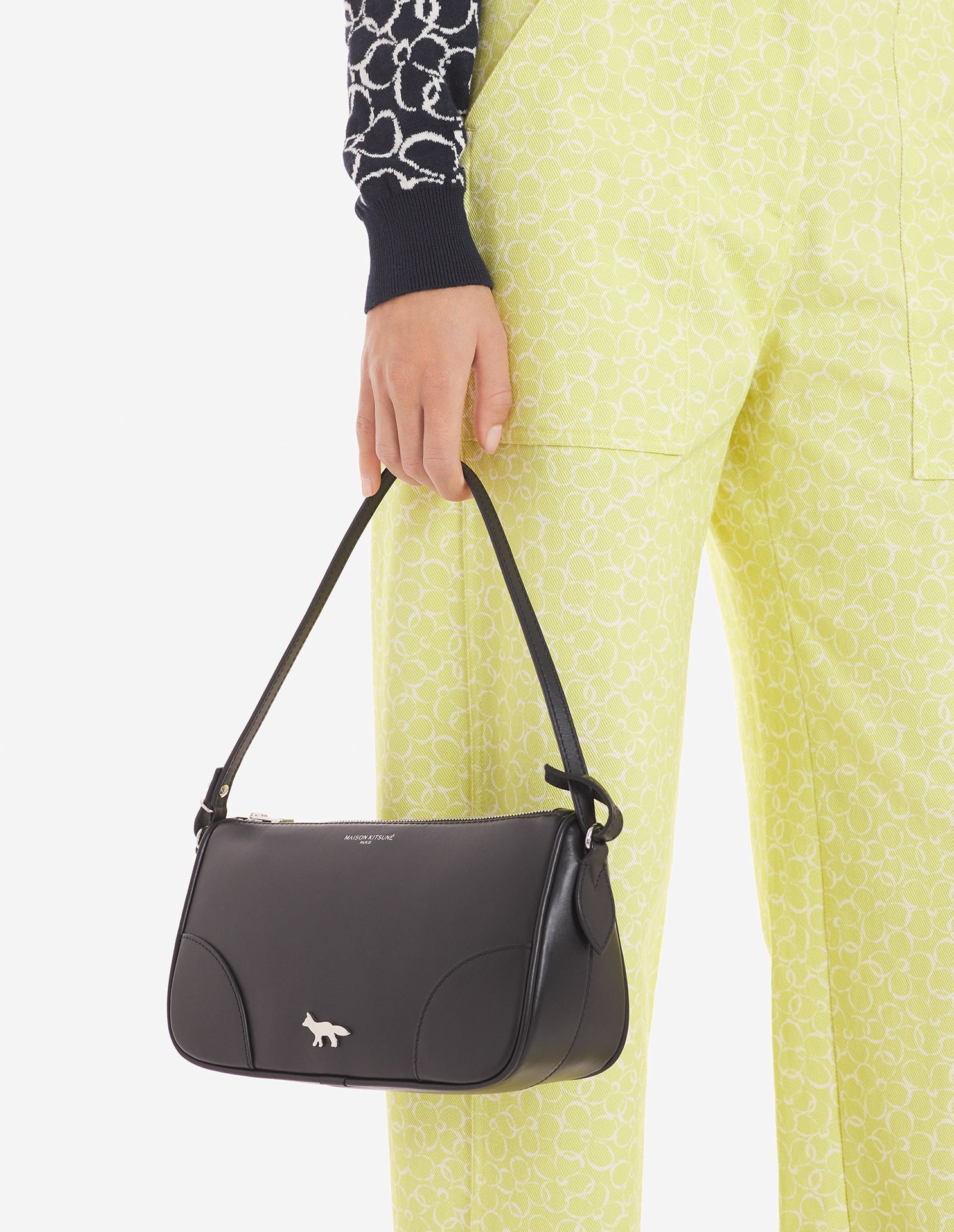 Sac Boogie Baguette en cuir - Black