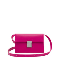 Preppy Baguette small leather bag - Magenta